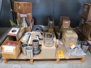 LOT TO INCLUDE: (1) SLEEVE, SHAFT TYPE, 5" ID X 5-3/4" OD X 6-1/2" SIZE, 416 SS A58 MATERIAL, (4) NUT, PUMP TYPE, FEEDWATER TURBINE APPLICATION, CASING KIND, (1) SLEEVE, SHAFT TYPE, A479 GR. XM-19, HARDENED MATERIAL, (4) CONE, ASTM A182/182M GR. 304 MATERIAL. LOADING & HANDLING FEE $15-4161